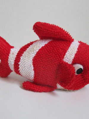 Plush handmade Nemo fish like new, red