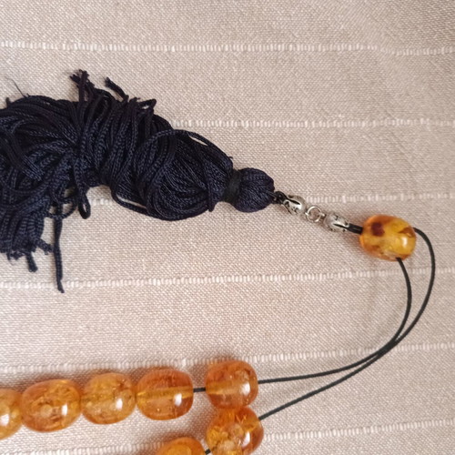 Komboloi used, rare Turkish bakelite Baga Osmanli with 25 beads