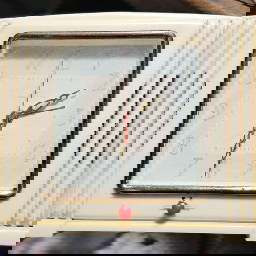 Vintage clock used, bakelite radio-shaped decorative item