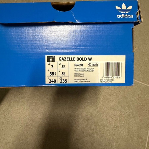 Adidas Originals Gazelle Bold W new, size 38 2/3, green and gold