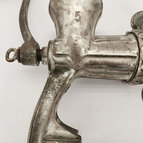 Meat grinder used with 3 vintage cookie attachments from 1950