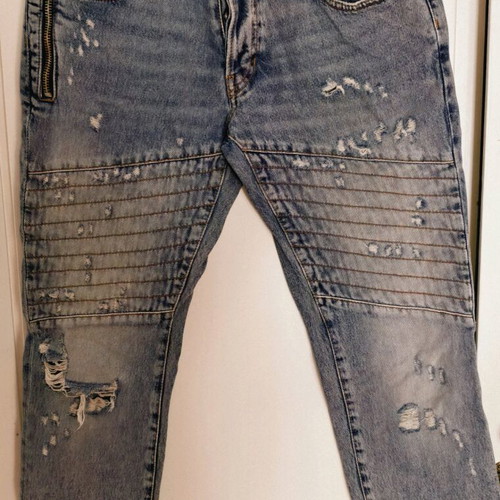 Just Cavalli Men's Distressed Biker Jeans like new, blue, size 32