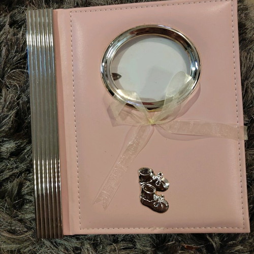 Baby photo album pink like new with 20 slots