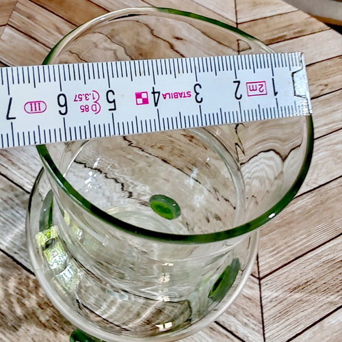 Retro vase with embossed green drops, IKEA