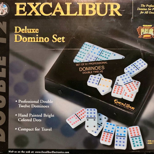 Excalibur Deluxe Double 12 Dominoes Set New, 91 Pieces