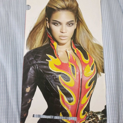 Mini Beyoncé poster used with tears