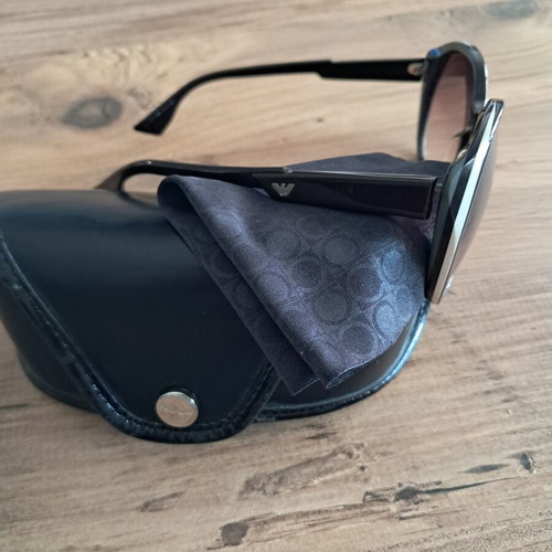 Emporio Armani sunglasses like new, dark brown with case