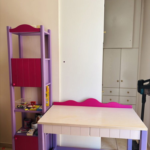 Desk and bookshelf set used