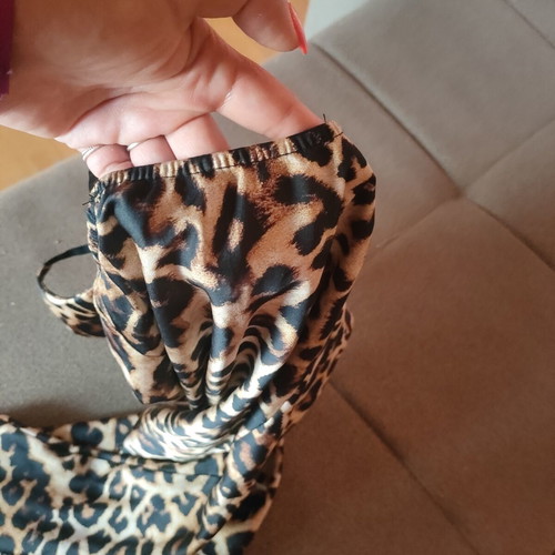 Leopard mini dress one size, like new, black and beige