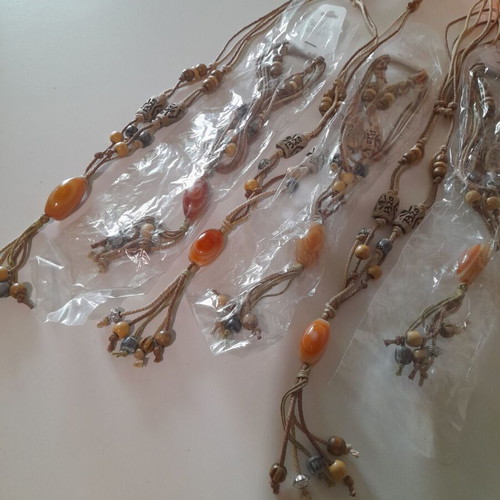Boho necklaces pack of 6, handmade with natural materials