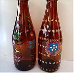  ζευγάρι  μπουκάλια ζωγραφισμένα στο χέρι