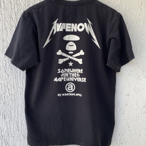 Bape T-shirt M like new, black, Metallica inspired graphics
