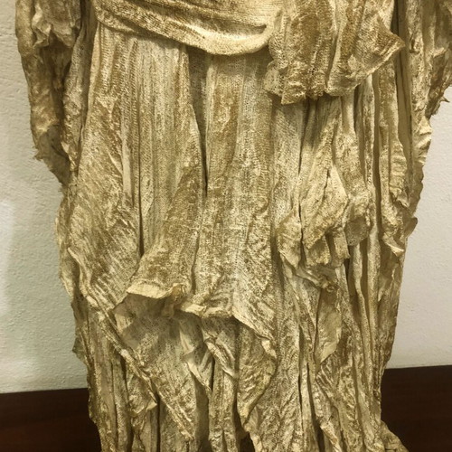 Handmade female papier-mâché figure with gauze, like new, height 80cm