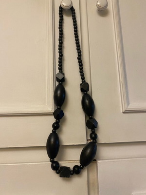Wooden handmade necklace dark brown like new