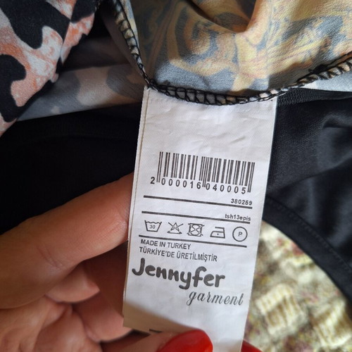 Jennyfer shirt bodysuit medium black with gold and leopard print like new