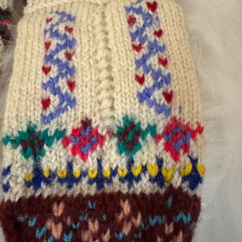 Wool knitted handmade jacquard socks new, multicolored