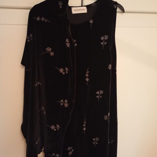 Vintage velvet maxi dress with matching shawl, used, size S