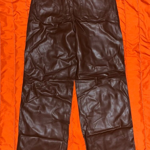 Bershka brown faux leather pants, size M 38 10