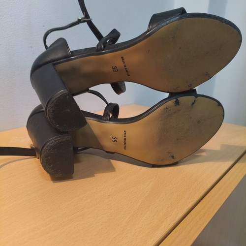 Bozikis black high-heeled sandals used, size 38