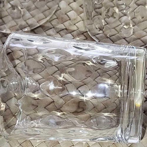Retsina glasses used, set of 4, glass with embossed design
