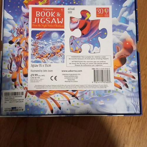Christmas puzzle 30 pieces like new with book