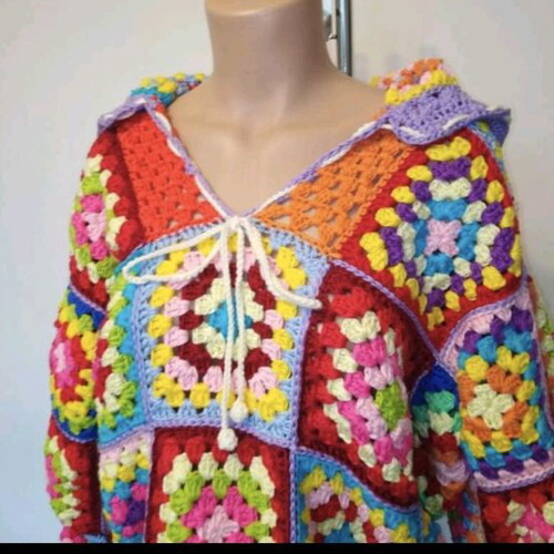 A-Style colorful tunic new, handmade from cotton yarn