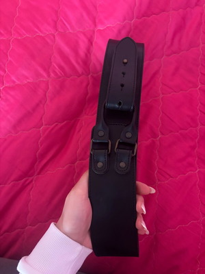 Leather belt used, black, size S-M