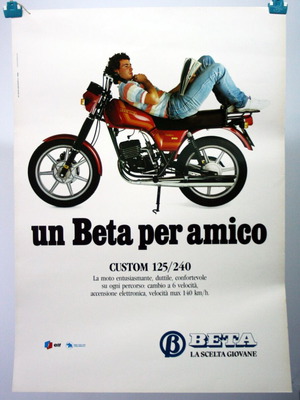 Advertising poster 1982 Un Beta per Amico Custom 125 50x70cm new