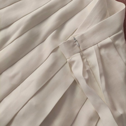 Shein white mini pleated skirt new