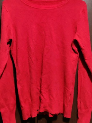 Long-sleeve blouse used, cotton, red