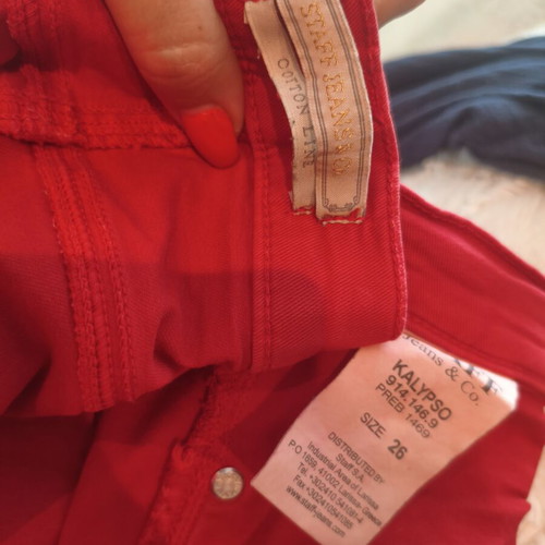 Edward Jeans red fabric pants size S like new