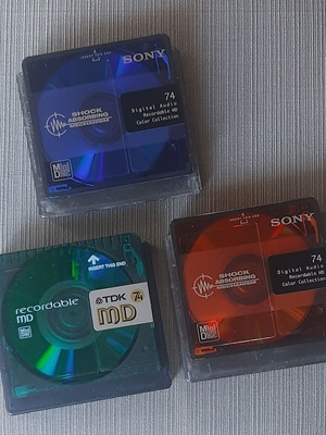 Minidisc Sony και TDK, σετ 3 με θήκες