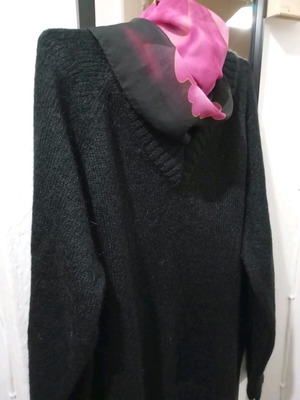 Lumina knitted women's one size black sweater new