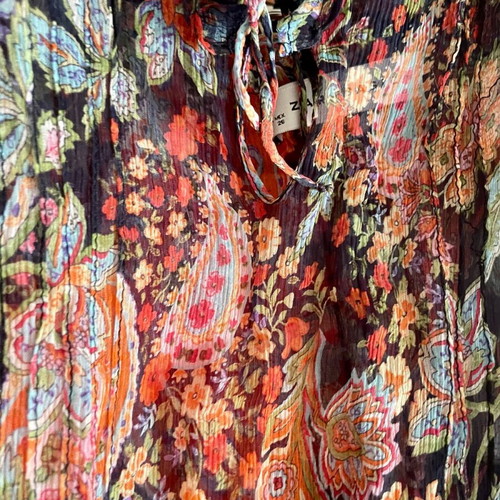 ZARA Top size M like new, semi-transparent, multicolor
