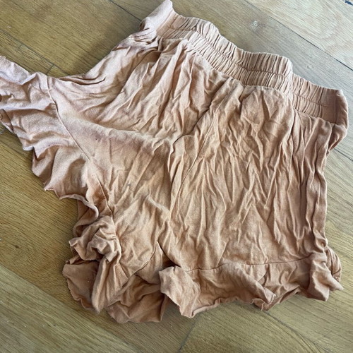 Bustier black, gold or platinum and beige shorts used, size S