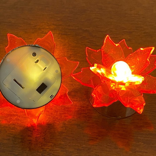 Flower-shaped lights new, set of 3 orange