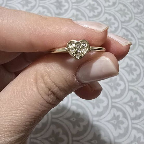 Set of 3 heart rings like new, gold color