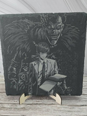 Engraved Death Note volcanic stone tile new, size 20x20 cm