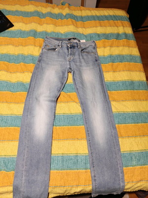 Staff jeans Simon men's trousers new, size Small, slim fit, blue turquoise