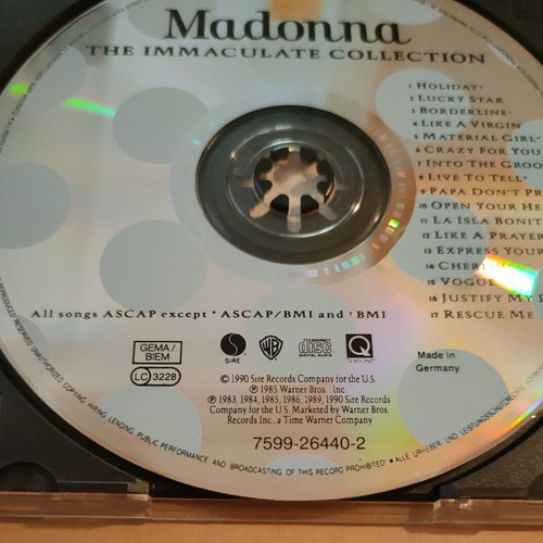 The Immaculate Collection Madonna CD used