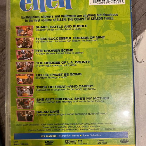 Ellen DVD set complete season 3 like new