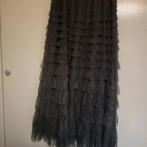 Tulle skirt long new, grey, with lining and elastic waist
