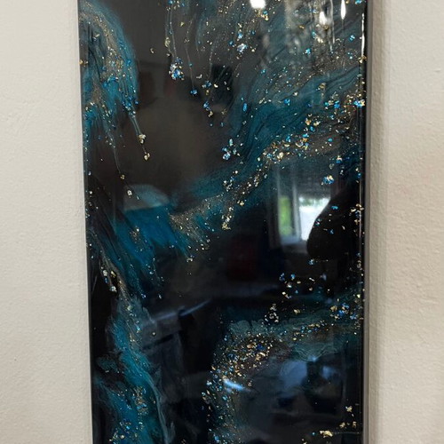 Canvas with resin decorative art 25x50cm new