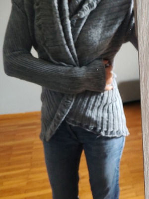 Wool cardigan gray new, size M