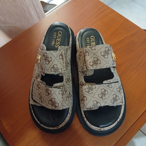Guess slippers, beige and gold, size 39