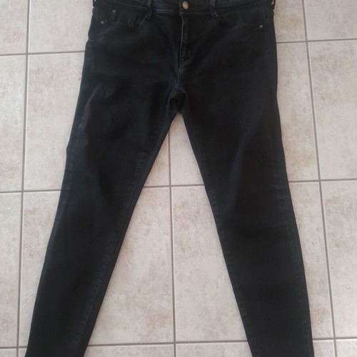 Zara black low waist slim fit jeans used, cotton, size L 40 12