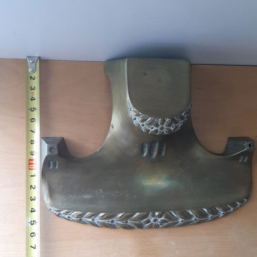 Brass carved inkwell used, Arts and Crafts Art Nouveau style