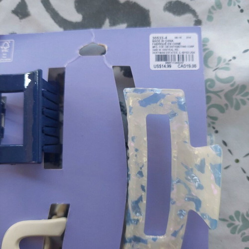 Hair clip set new, beige and blue