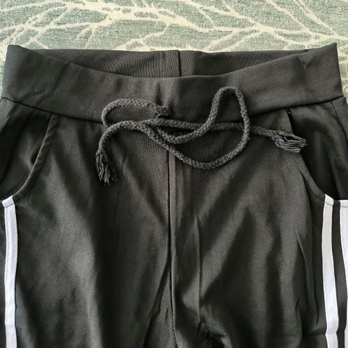 Women's sweatpants new, black with white stripes, size L/XL