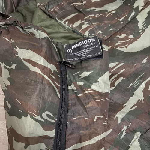 Pentagon Sleeping Bag with Camouflage and Built-in Pillow like new